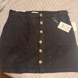NWT Kensie Jeans dark brown Corduroy High Rise Skirt Size 14/32